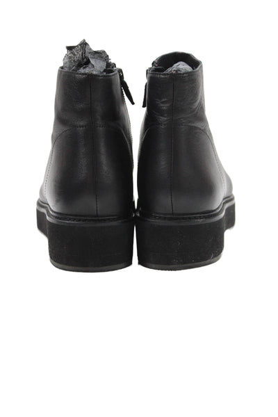 Eileen Fisher Women's Leather Round Toe Ankle Boots Black Size 11