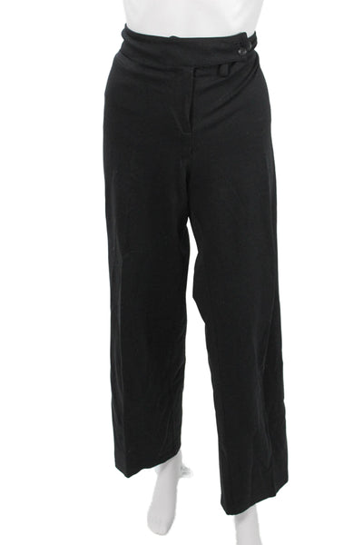 Eileen Fisher Women Dress Pants Black Polyester Button Size L