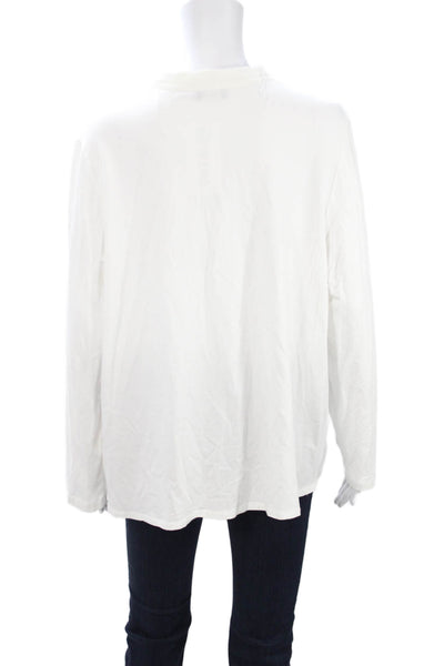 BASLER Womens Basic White Blouse Long Sleeve 100% Polyester Size L