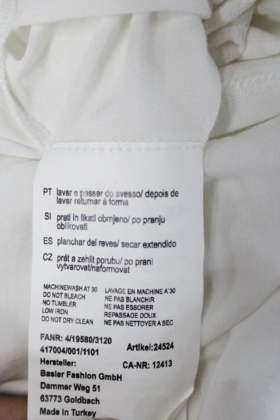 BASLER Womens Basic White Blouse Long Sleeve 100% Polyester Size L