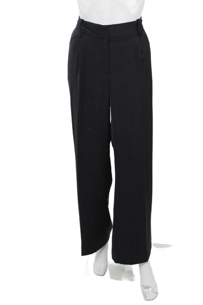 Zara Womens Black Dress Pants Button 100% Polyester Size S