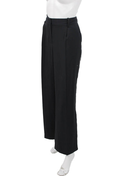Zara Womens Black Dress Pants Button 100% Polyester Size S
