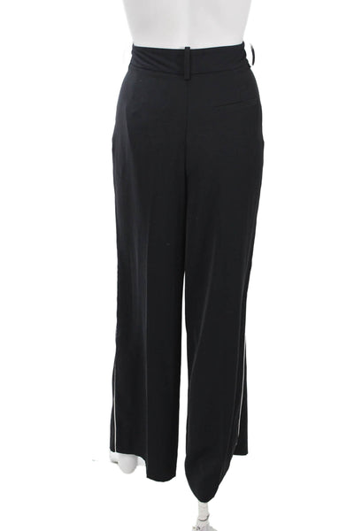 Zara Womens Black Dress Pants Button 100% Polyester Size S