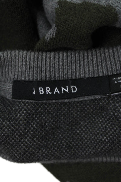 J Brand Mens Dark Blue Camouflage Pullover Cotton Cashmere Size S