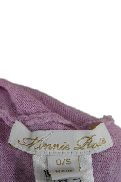Minnie Rose Womens Purple Cotton Round Neck Sleeveless Blouse Size One Size