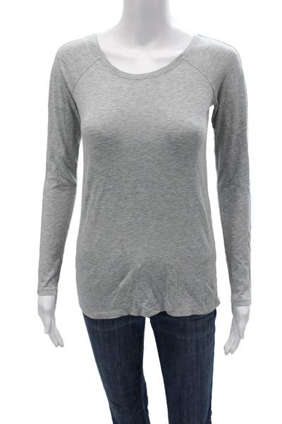 Lululemon Womens Basic T-Shirt Gray Polyester Round Neck Long Sleeve Size S