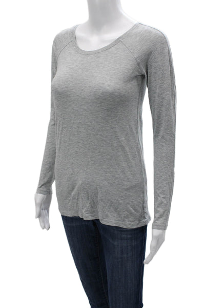 Lululemon Womens Basic T-Shirt Gray Polyester Round Neck Long Sleeve Size S