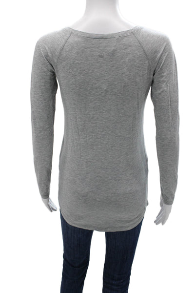 Lululemon Womens Basic T-Shirt Gray Polyester Round Neck Long Sleeve Size S