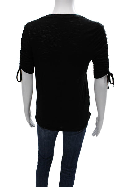 Goldie Women Basic Black Short Sleeve Crew Neck Pima Cotton T-Shirt Size S