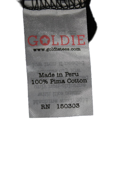 Goldie Women Basic Black Short Sleeve Crew Neck Pima Cotton T-Shirt Size S
