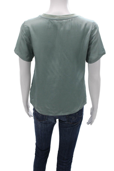Nation LTD Womens Basic Green Crew Neck Short Sleeve T Shirt Size XS