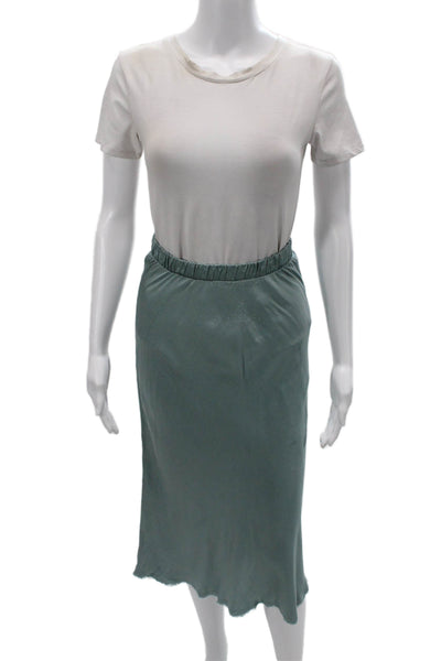 Nation LTD Womens Straight Pencil Midi Skirt Green Viscose Size XS