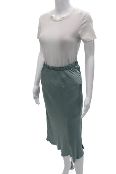 Nation LTD Womens Straight Pencil Midi Skirt Green Viscose Size XS