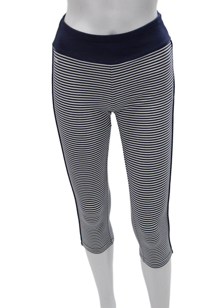 Lauren Ralph Lauren Women Capri Striped Dark Blue Nautical Leggings Size S