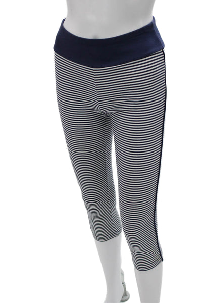 Lauren Ralph Lauren Women Capri Striped Dark Blue Nautical Leggings Size S