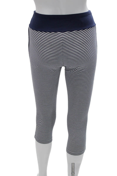 Lauren Ralph Lauren Women Capri Striped Dark Blue Nautical Leggings Size S