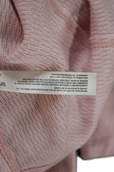 Intimately Free People Womens Pink Viscose Round Neck Long Sleeve Blouse Size S