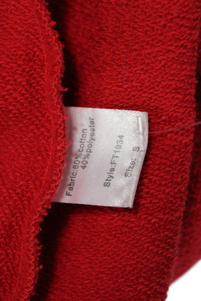 Elan Womens Pullover Sweatshirt Red Crew Neck Long Sleeve Size S