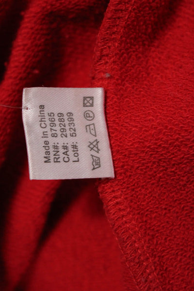 Elan Womens Pullover Sweatshirt Red Crew Neck Long Sleeve Size S