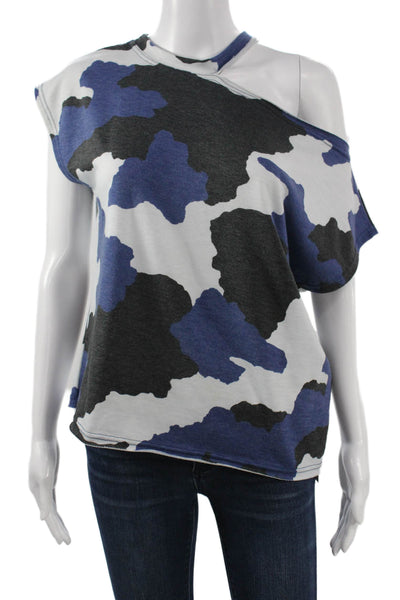 Elan Womens Black Army Camouflage Short Sleeve T-Shirt Size S