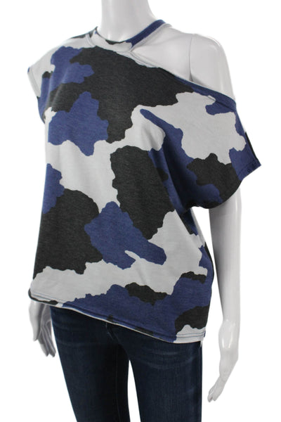 Elan Womens Black Army Camouflage Short Sleeve T-Shirt Size S