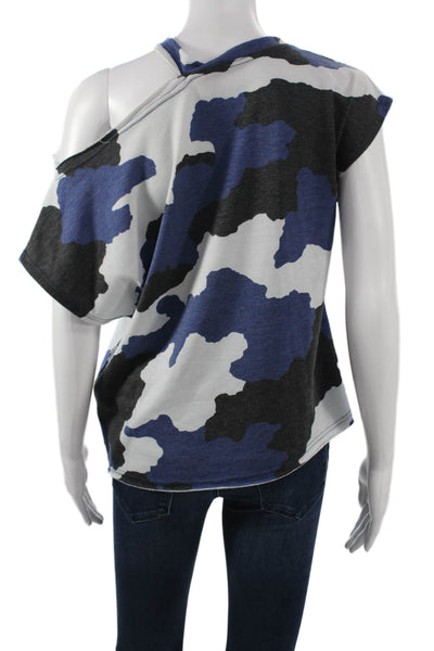 Elan Womens Black Army Camouflage Short Sleeve T-Shirt Size S