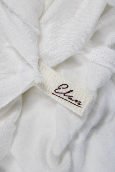 Elan Women Basic Rayon Sleeveless Tank White Crew Neck Boho Size S