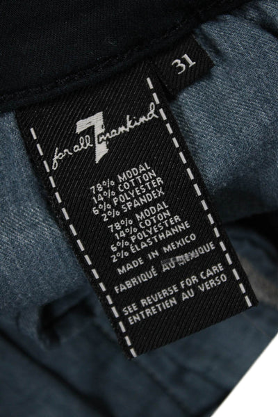 7 For All Mankind Women Black Straight Jeans High Rise Designer Size 31