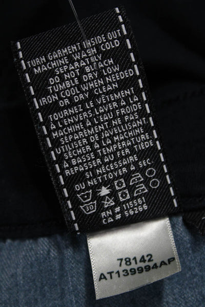 7 For All Mankind Women Black Straight Jeans High Rise Designer Size 31