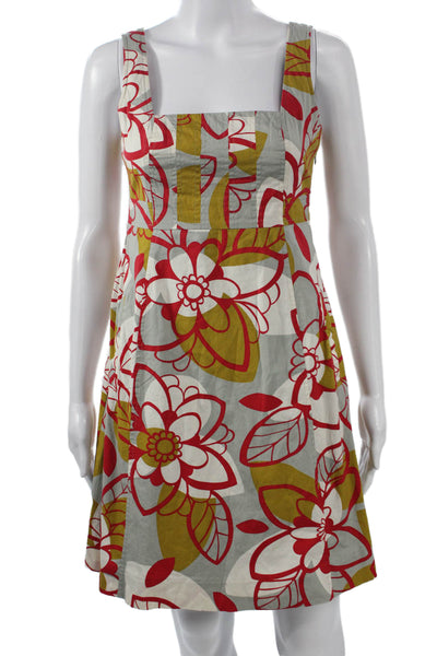 Maeve Anthropologie Women A-Line Dress Gray Floral Square Neck Mini Size 2