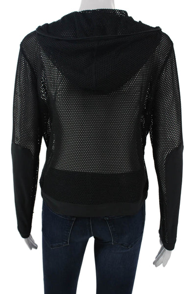Nike Womens Full Zip Hoodie Black Long Sleeve Polyester Size M
