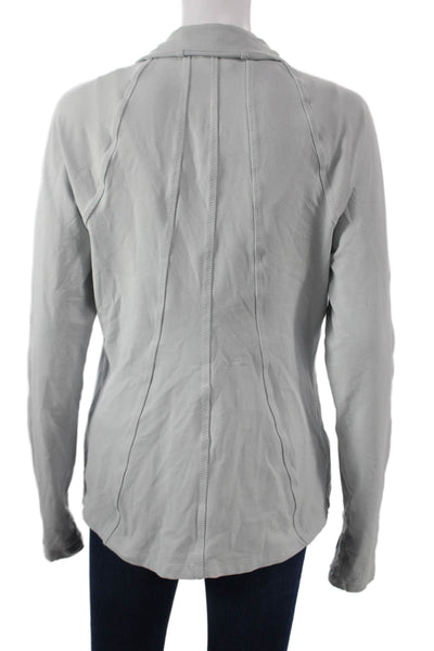 Athleta Womens Windbreaker Gray High Neck Zip Long Sleeve Size L