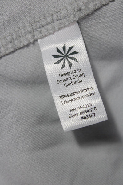 Athleta Womens Windbreaker Gray High Neck Zip Long Sleeve Size L