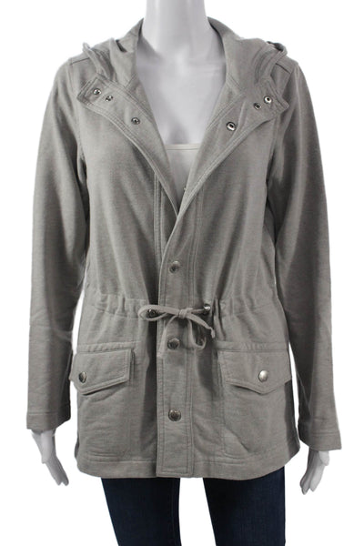 Lauren Ralph Lauren Women Anorak Jacket Gray Button Cotton Polyester Size M