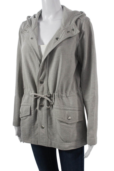 Lauren Ralph Lauren Women Anorak Jacket Gray Button Cotton Polyester Size M