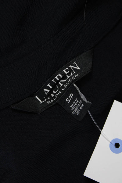 Lauren Ralph Lauren Women Black Collared Long Sleeve Button-Up Size S Petite