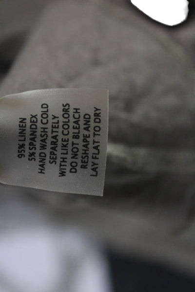 Ecru Womens Tunic Sleeveless Brown Linen Spandex Round Neck Bohemian Size S