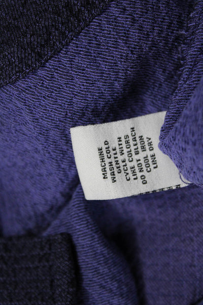 Habitat Women Tunic Button Up Dark Blue Collared Long Sleeve Size S