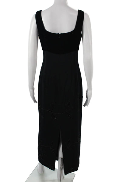 Niteline Della Roufogali Women Black Sleeveless Square Neck Long Dress Size 4