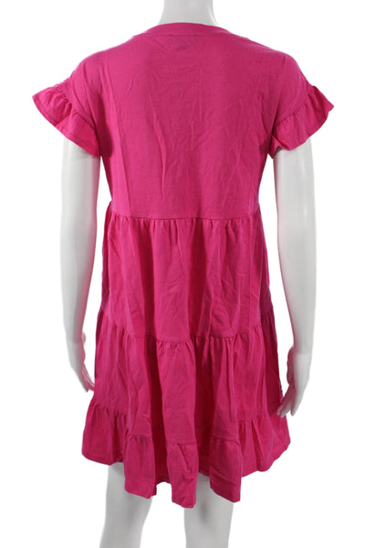 J Crew Women Pink Short Sleeve T-Shirt Dress Cotton Size XS
