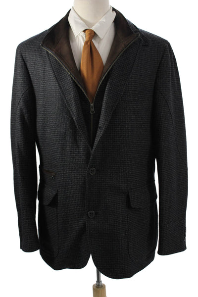 Jordan Lash Charleston Mens Classic Dark Gray Wool Cashmere Sport Coat Size 42