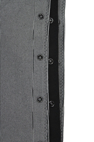 Lululemon Womens Striped Button Wrap Around Scarf Black White 60"X27"