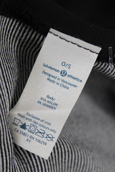 Lululemon Womens Striped Button Wrap Around Scarf Black White 60"X27"