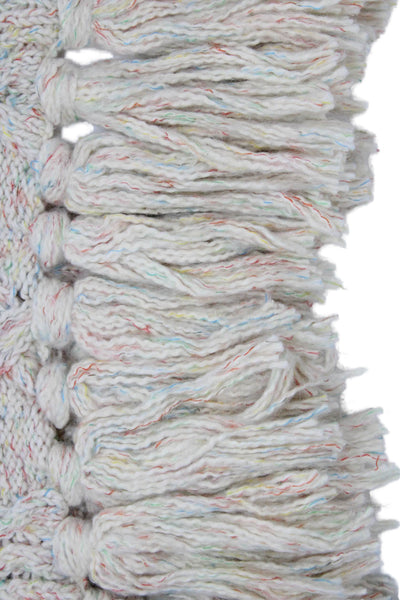 J Crew Womens Cotton Blend Cable Knit Fringe Detail Scarf Multicolor Size OS