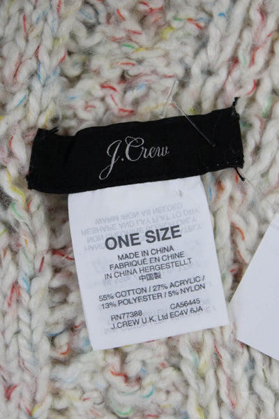 J Crew Womens Cotton Blend Cable Knit Fringe Detail Scarf Multicolor Size OS