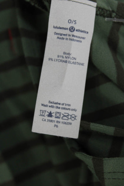 Lululemon Womens Striped Button Wrap Around Scarf Green 60"X27"