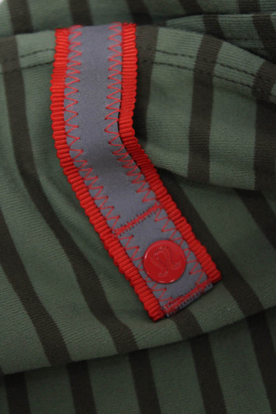 Lululemon Womens Striped Button Wrap Around Scarf Green 60"X27"