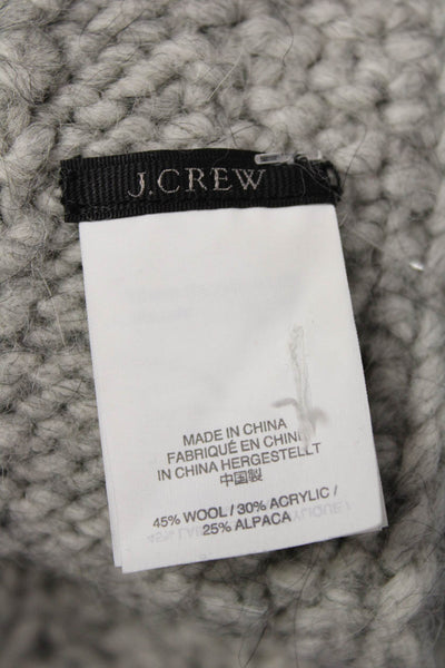 J Crew Womens Wool Cable Knit Scarf Gray Size 72"X10"
