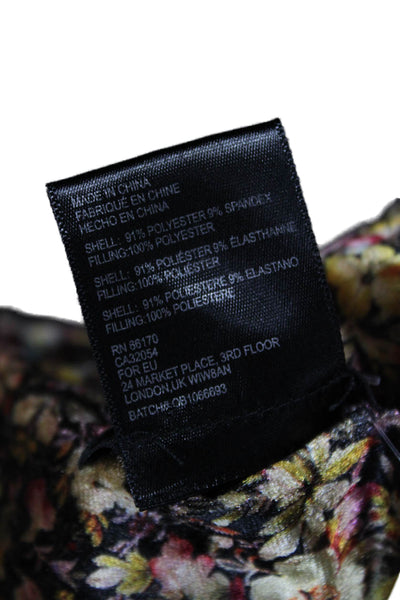 Anthropologie Womens Floral Print Puffer Scarf Multicolor Size 44"X6"