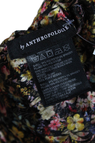 Anthropologie Womens Floral Print Puffer Scarf Multicolor Size 44"X6"